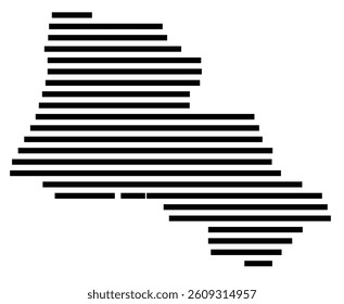 Symbol Map of the County Halifax (North Carolina) showing the County with a few black horizontal lines