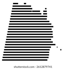 Symbol Map of the County Halifax (Virginia, US) showing the County with a few black horizontal lines