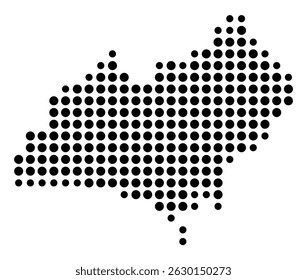 Symbol Map Of the County Hamblen (Tennessee, US) showing the County with a few black dots