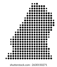 Mapa de símbolos do Condado de Hamilton (Tennessee, EUA) mostrando o Condado com alguns pontos pretos