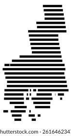 Symbol Map of the County Hancock (Maine, US) showing the County with a few black horizontal lines
