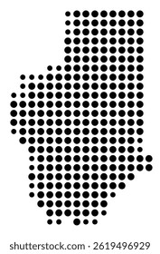 Symbol Map Of the County Hancock (Mississippi, US) showing the County with a few black dots
