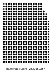 Symbol Map Of the County Hardeman (Tennessee, US) showing the County with a few black dots