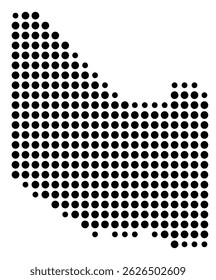 Symbol Map Of the County Hardeman (Texas, US) showing the County with a few black dots
