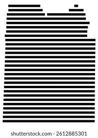 Symbol Map of the County Hardin (Tennessee, US) showing the County with a few black horizontal lines