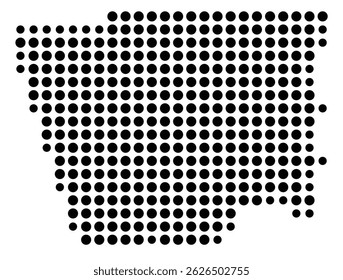 Symbol Map Of the County Hardin (Texas, US) showing the County with a few black dots