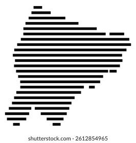 Symbol Map of the County Hardy (West Virginia, US) showing the County with a few black horizontal lines