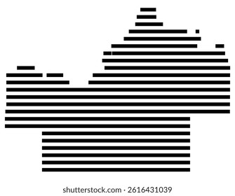 Symbol Map of the County Haskell (Oklahoma, US) showing the County with a few black horizontal lines