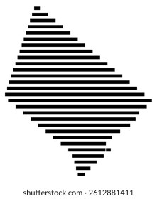 Symbol Map of the County Hays (Texas, US) showing the County with a few black horizontal lines