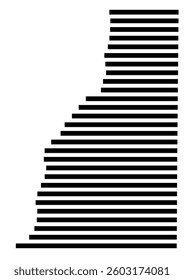 Symbol Map of the County Henderson (Illinois) showing the County with a few black horizontal lines