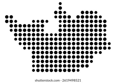 Symbol Map Of the County Henderson (Kentucky, US) showing the County with a few black dots