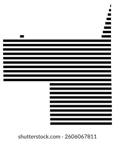 Symbol Map of the County Hendry (Florida) showing the County with a few black horizontal lines
