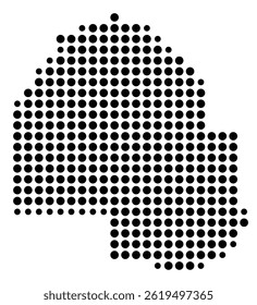 Symbol Map Of the County Hennepin (Minnesota, US) showing the County with a few black dots