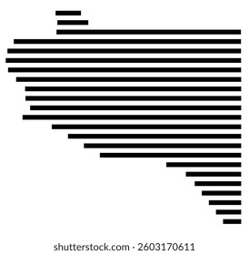 Symbol Map of the County Hickman (Kentucky) showing the County with a few black horizontal lines