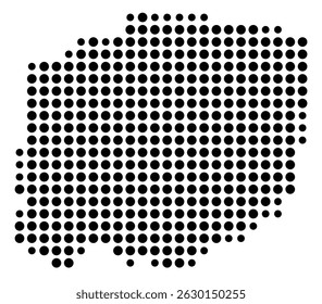 Symbol Map Of the County Hickman (Tennessee, US) showing the County with a few black dots