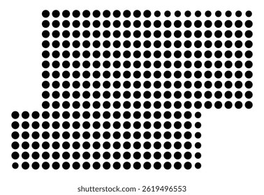 Symbol Map Of the County Hickory (Missouri, US) showing the County with a few black dots