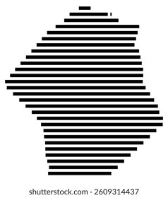 Symbol Map of the County Hoke (North Carolina) showing the County with a few black horizontal lines
