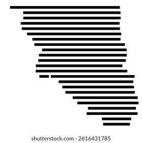 Symbol Map of the County Holt (Missouri, US) showing the County with a few black horizontal lines