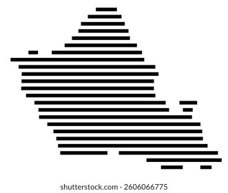 Symbol Map of the County Honolulu (Hawaii) showing the County with a few black horizontal lines