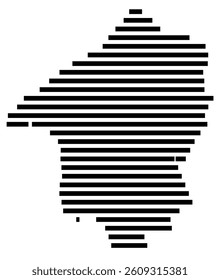 Symbol Map of the County Hunterdon (New Jersey) showing the County with a few black horizontal lines
