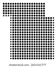Symbol Map Of the County Ida (Iowa, US) showing the County with a few black dots