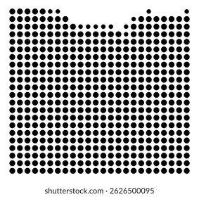 Symbol Map Of the County Iowa (Wisconsin, US) showing the County with a few black dots