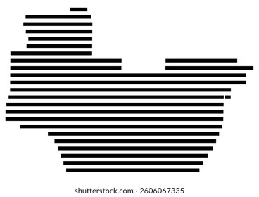 Symbol Map of the County Irwin (Georgia) showing the County with a few black horizontal lines