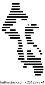Symbol Map of the County Island (Washington, US) showing the County with a few black horizontal lines