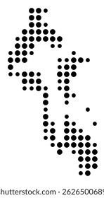 Symbol Map Of the County Island (Washington, US) showing the County with a few black dots