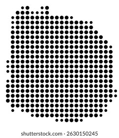 Symbol Map Of the County Jackson (Tennessee, US) showing the County with a few black dots