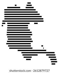 Symbol Map of the County James City (Virginia, US) showing the County with a few black horizontal lines