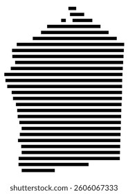 Symbol Map of the County Jasper (Georgia) showing the County with a few black horizontal lines