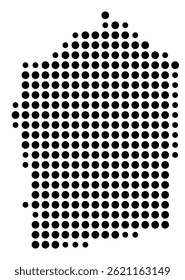 Symbol Map Of the County Jasper (Georgia, US) showing the County with a few black dots