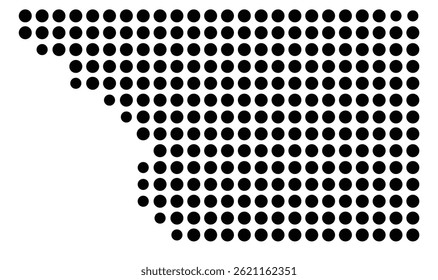 Symbol Map Of the County Jo Daviess (Illinois, US) showing the County with a few black dots