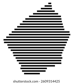 Symbol Map of the County Johnston (North Carolina) showing the County with a few black horizontal lines