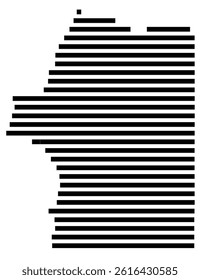Symbol Map of the County Josephine (Oregon, US) showing the County with a few black horizontal lines
