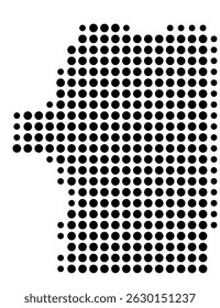 Symbol Map Of the County Josephine (Oregon, US) showing the County with a few black dots