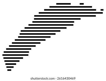 Symbol Map of the County Juniata (Pennsylvania, US) showing the County with a few black horizontal lines