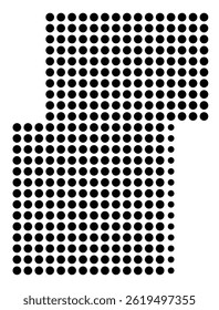 Symbol Map Of the County Kanabec (Minnesota, US) showing the County with a few black dots