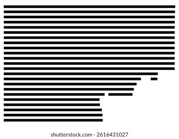 Symbol Map of the County Kay (Oklahoma, US) showing the County with a few black horizontal lines