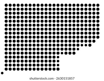 Mapa de símbolos do condado de Kay (Oklahoma, EUA) mostrando o condado com alguns pontos pretos