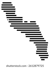 Symbol Map of the County King and Queen (Virginia, US) showing the County with a few black horizontal lines