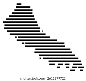 Symbol Map of the County King William (Virginia, US) showing the County with a few black horizontal lines
