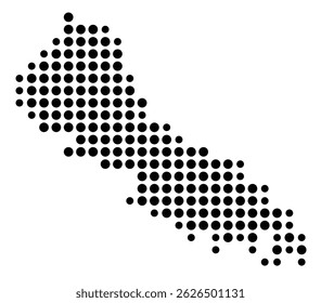 Symbol Map Of the County King William (Virginia, US) showing the County with a few black dots