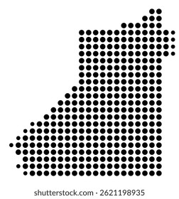 Symbol Map Of the County Kings (California, US) showing the County with a few black dots