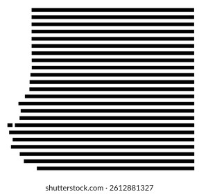 Symbol Map of the County Kinney (Texas, US) showing the County with a few black horizontal lines
