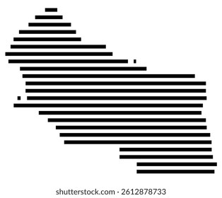Symbol Map of the County Kittitas (Washington, US) showing the County with a few black horizontal lines