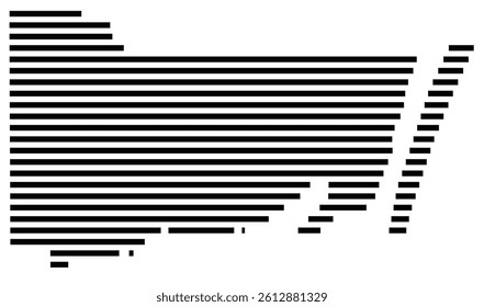 Symbol Map of the County Kleberg (Texas, US) showing the County with a few black horizontal lines