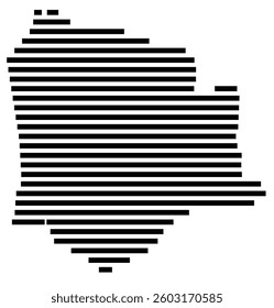 Symbol Map of the County Knott (Kentucky) showing the County with a few black horizontal lines
