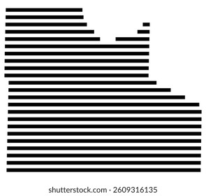 Symbol Map of the County Laclede (Missouri) showing the County with a few black horizontal lines